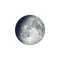 Zunehmender Mond mit Horizont
