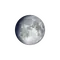 Zunehmender Mond mit Horizont