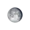 Abnehmender Mond mit Horizont