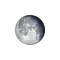 Abnehmender Mond mit Horizont