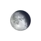 Abnehmender Mond mit Horizont