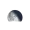 Abnehmender Mond mit Horizont