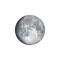 Zunehmender Mond mit Horizont