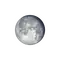 Abnehmender Mond mit Horizont