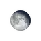Abnehmender Mond mit Horizont