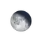 Abnehmender Mond mit Horizont