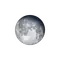 Abnehmender Mond mit Horizont
