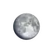 Zunehmender Mond mit Horizont