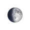 Zunehmender Mond mit Horizont