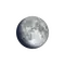 Zunehmender Mond mit Horizont