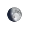 Zunehmender Mond mit Horizont