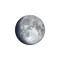 Zunehmender Mond mit Horizont