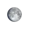 Zunehmender Mond mit Horizont
