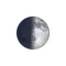 Zunehmende Sichel mit Horizont
