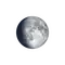 Zunehmender Mond mit Horizont