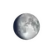 Zunehmender Mond mit Horizont