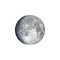 Zunehmender Mond mit Horizont
