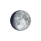 Zunehmender Mond mit Horizont