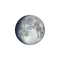 Zunehmender Mond mit Horizont