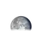 Abnehmender Mond mit Horizont