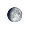 Zunehmender Mond mit Horizont