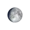Zunehmender Mond mit Horizont