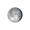Abnehmender Mond mit Horizont