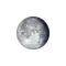 Abnehmender Mond mit Horizont