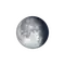 Abnehmender Mond mit Horizont