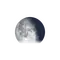 Abnehmender Mond mit Horizont