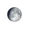 Zunehmender Mond mit Horizont