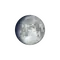 Zunehmender Mond mit Horizont