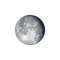 Abnehmender Mond mit Horizont
