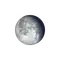 Abnehmender Mond mit Horizont