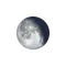 Abnehmender Mond mit Horizont
