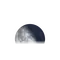 Abnehmender Mond mit Horizont