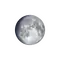 Zunehmender Mond mit Horizont
