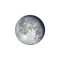 Abnehmender Mond mit Horizont