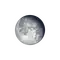 Abnehmender Mond mit Horizont