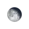 Abnehmender Mond mit Horizont