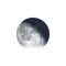 Abnehmender Mond mit Horizont