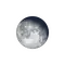 Abnehmender Mond mit Horizont