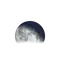 Abnehmender Mond mit Horizont