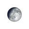 Zunehmender Mond mit Horizont