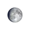 Zunehmender Mond mit Horizont