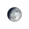 Zunehmender Mond mit Horizont