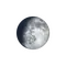Zunehmender Mond mit Horizont