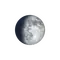 Zunehmender Mond mit Horizont