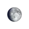 Zunehmender Mond mit Horizont