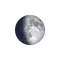 Zunehmender Mond mit Horizont